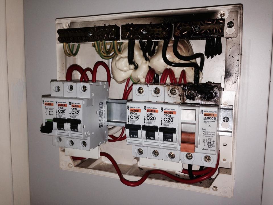 New electrical installation work in progress